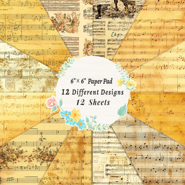 12 sheets/pack of new cross-border retro music sheet material paper