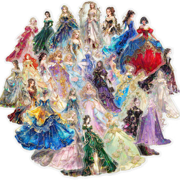 30PCS Skirt Girl Series Hot Stamping Stickers