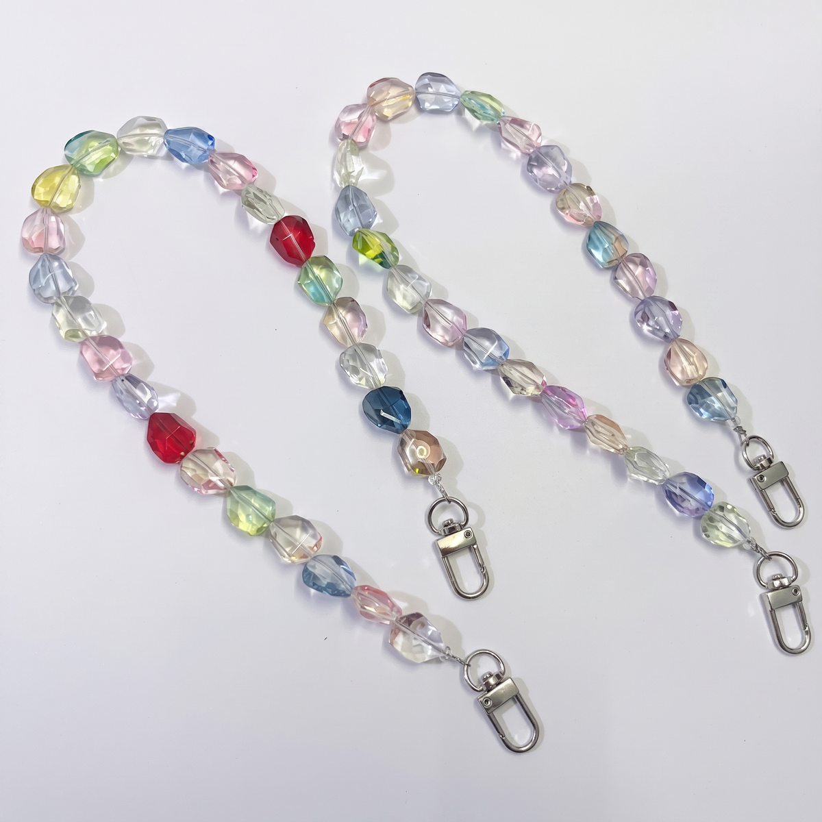 45cmm (17inches) Rainbow Multicolor Crystal Bag Chain