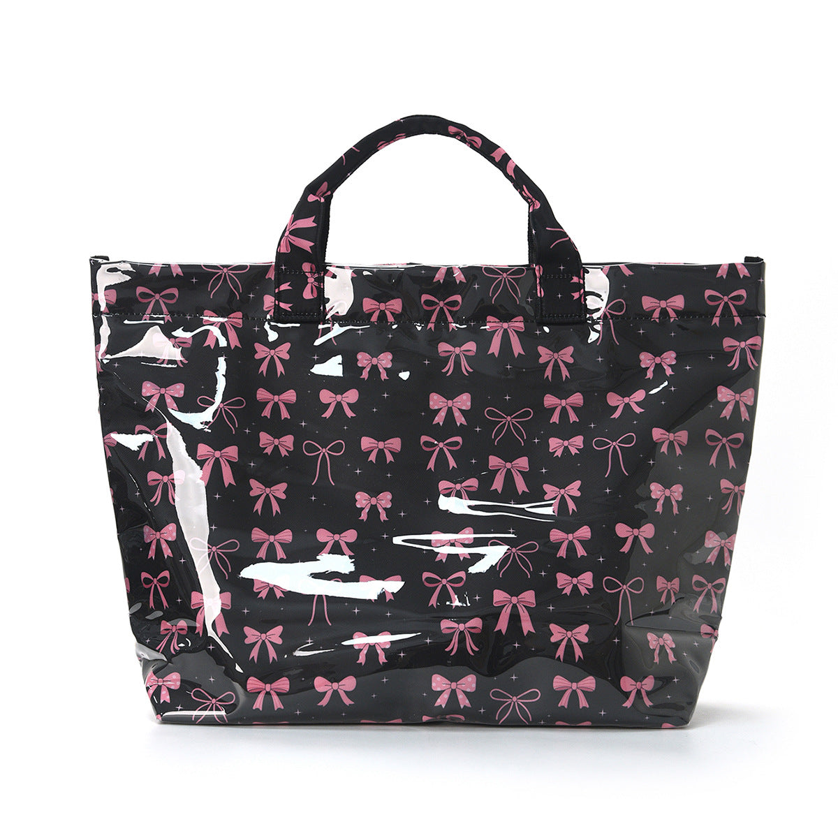 PVC Tote Bag Women's Plastic Tote Purse Large Letters Print Hobo Handbag for Work, Beach, Gift