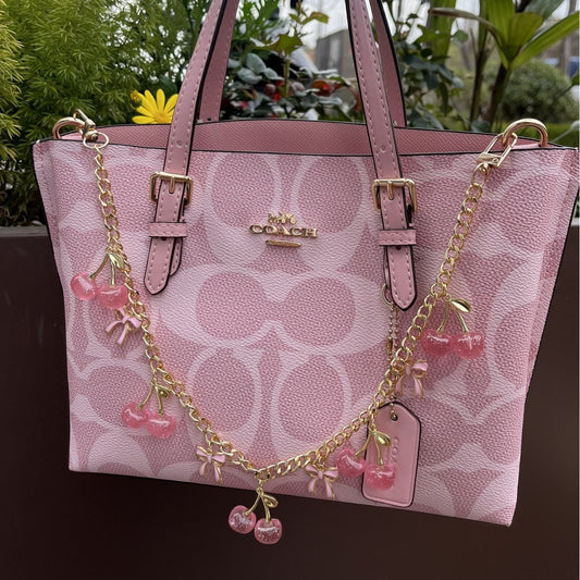 Cherry & Bow Bag Chain, Cute Decorative Handbag Charm for Women
