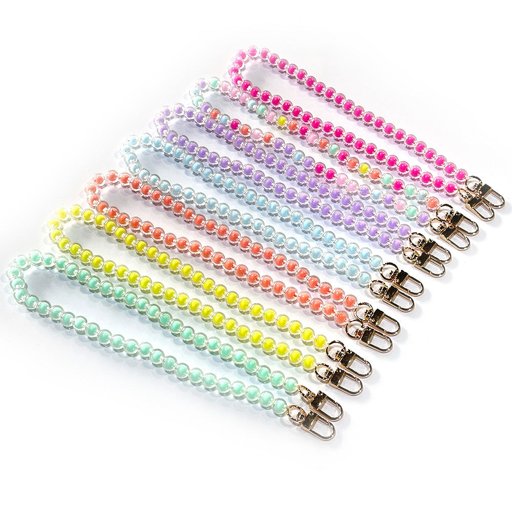 Pastel Macaron Beaded Strap Bag Chain