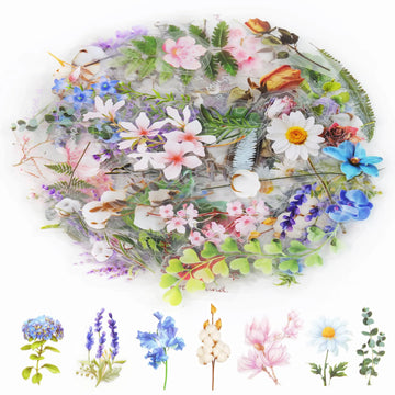 160Pcs Natural Flower Stickers for Scrapbooking