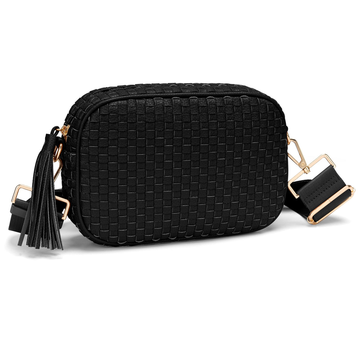 Small Woven Checkered Crossbody Bag
