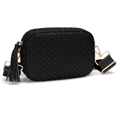Small Woven Checkered Crossbody Bag