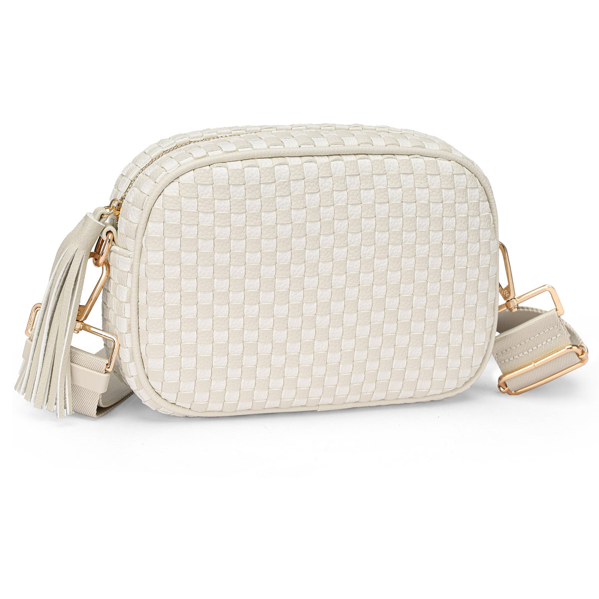 Small Woven Checkered Crossbody Bag