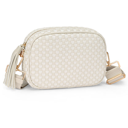 Small Woven Checkered Crossbody Bag