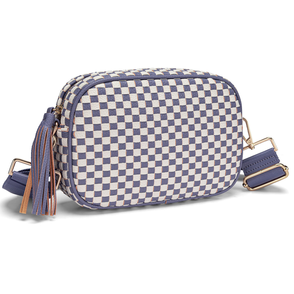 Small Woven Checkered Crossbody Bag