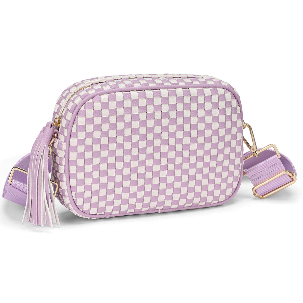 Small Woven Checkered Crossbody Bag
