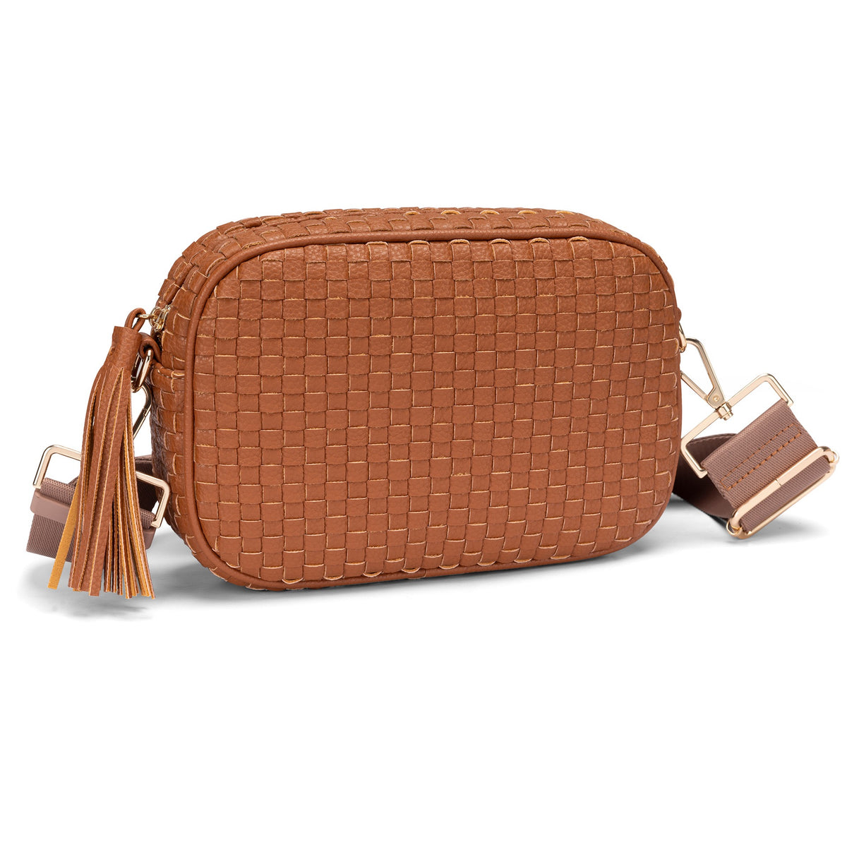 Small Woven Checkered Crossbody Bag