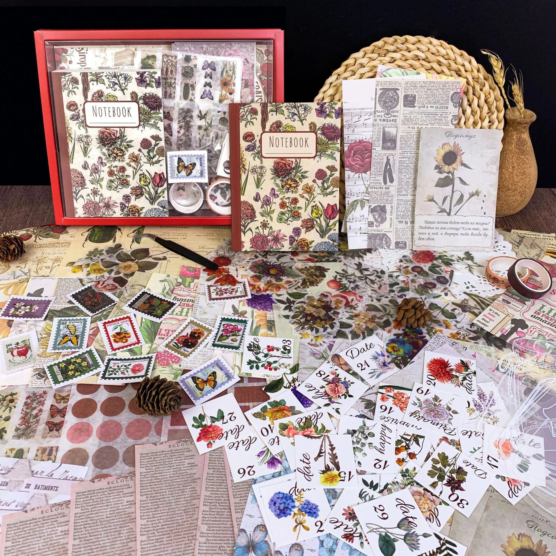 265 Pcs Aesthetic Gift Box of Notebook Stickers