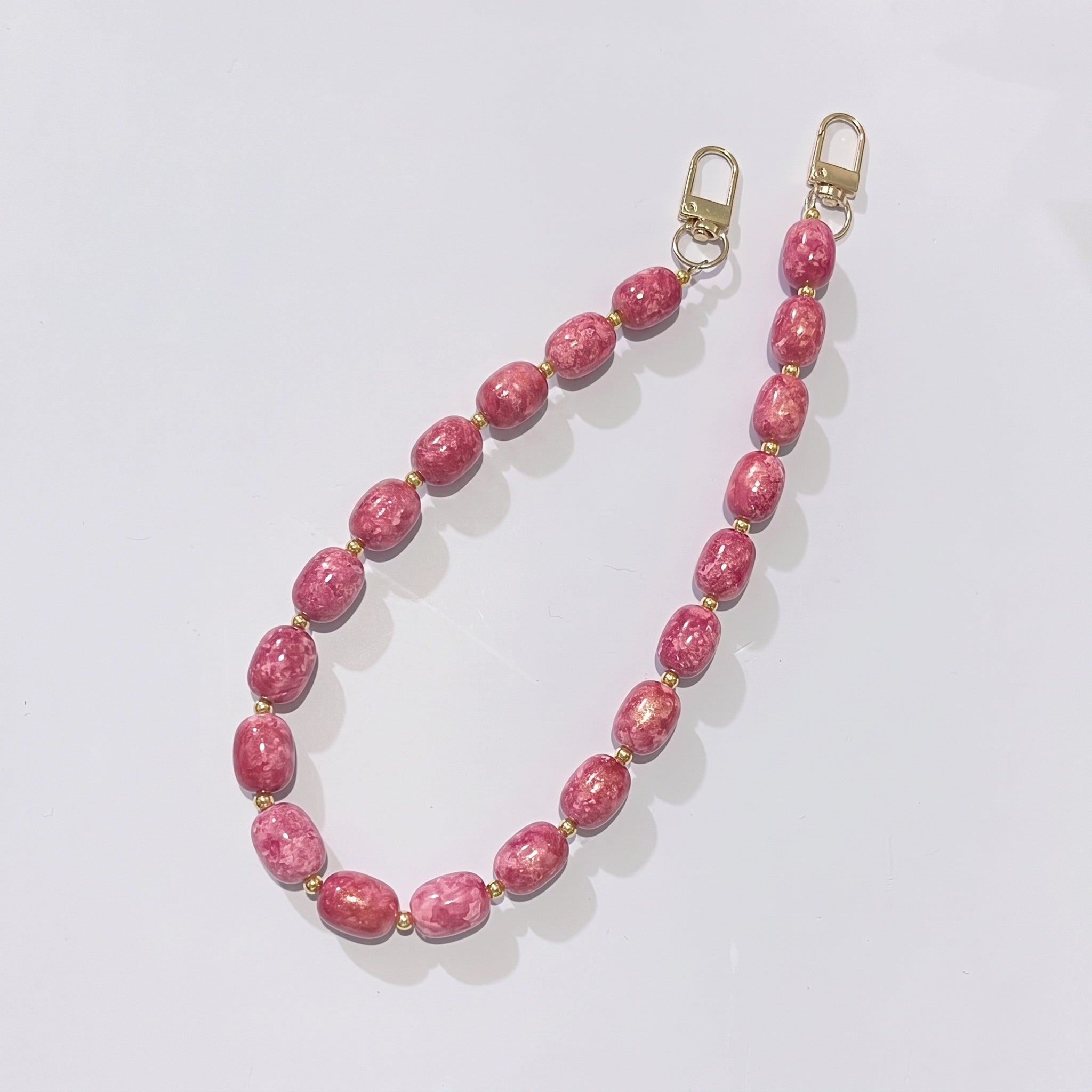 45cm Handmade Glitter Oil‑Painting Beaded Bag Strap