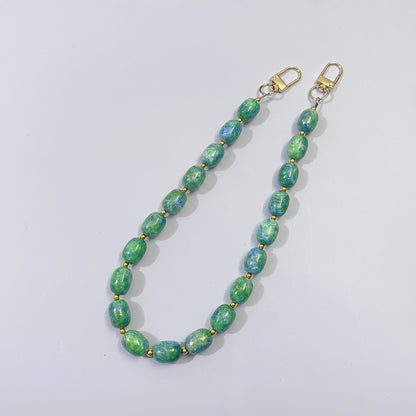45cm Handmade Glitter Oil‑Painting Beaded Bag Strap