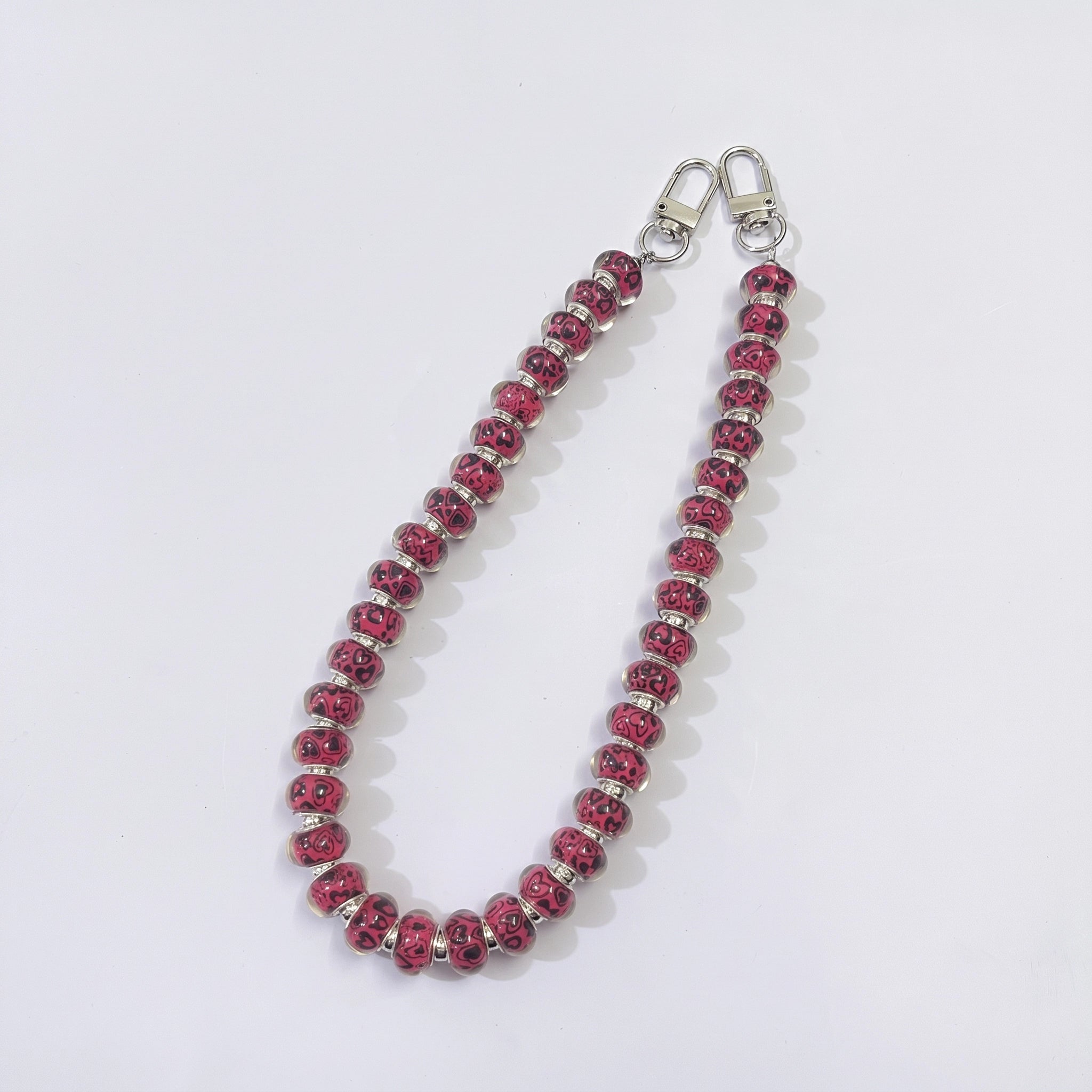 45cm Large‑Hole Heart Pattern Beaded Bag Strap