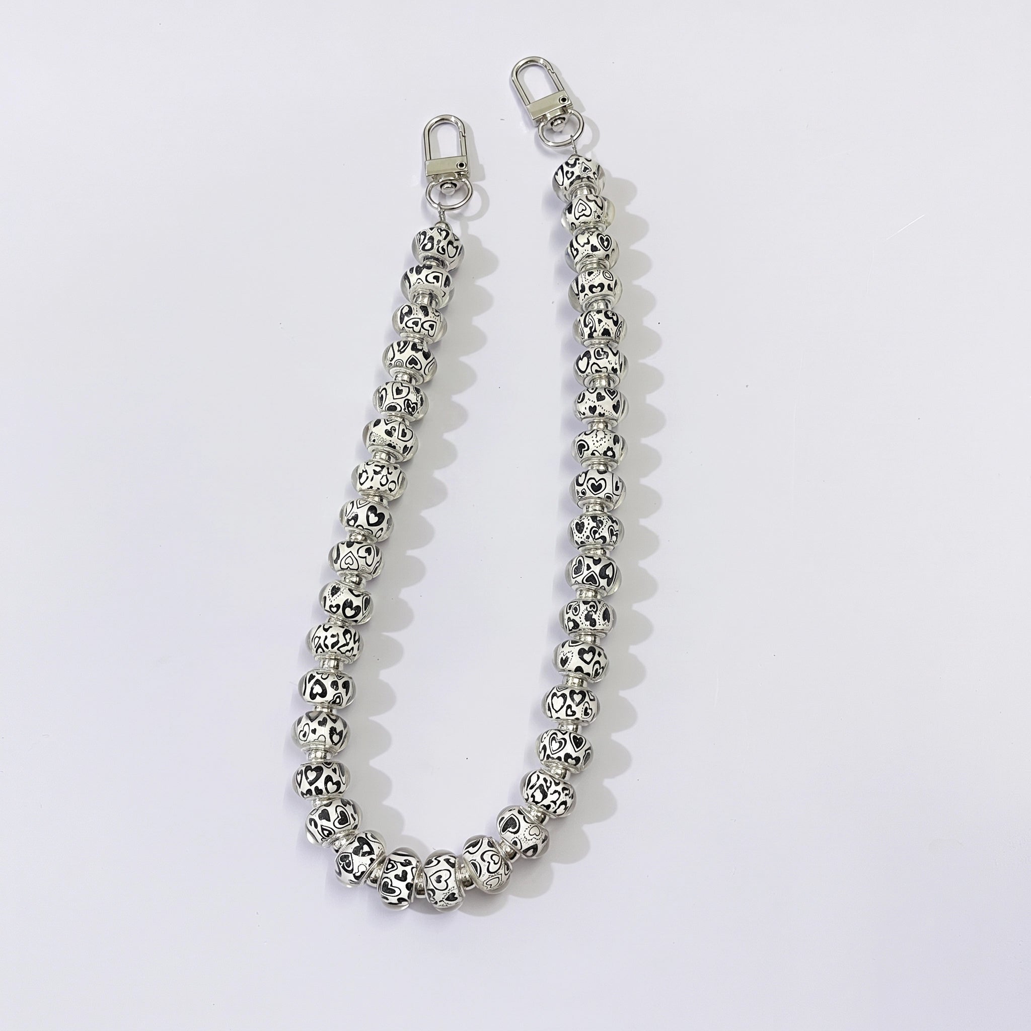 45cm Large‑Hole Heart Pattern Beaded Bag Strap