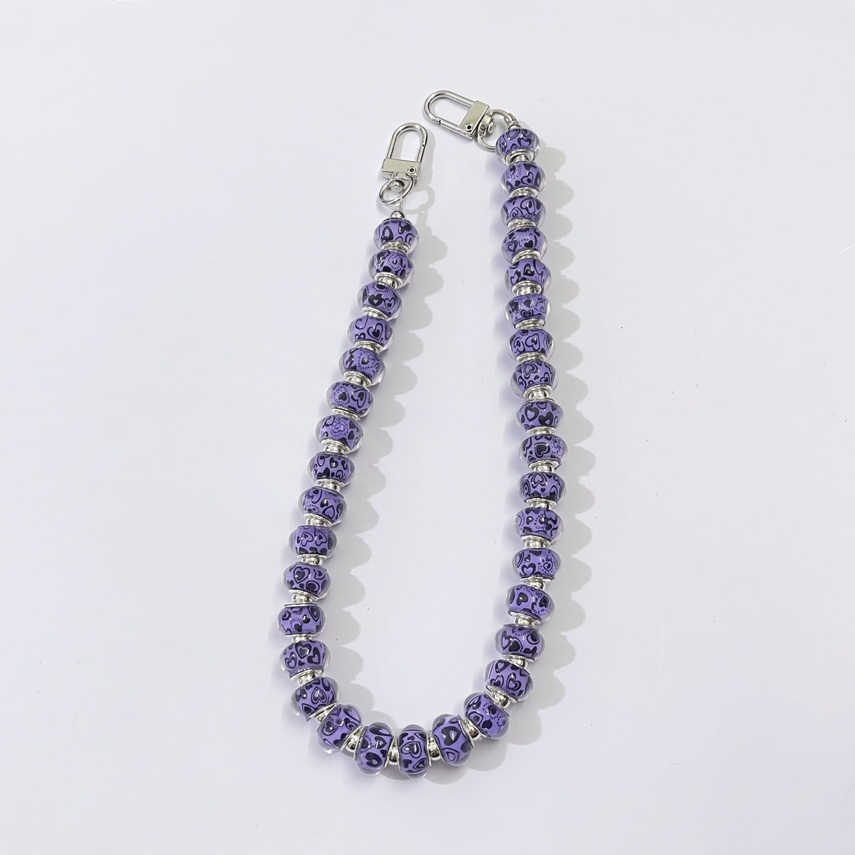 45cm Large‑Hole Heart Pattern Beaded Bag Strap