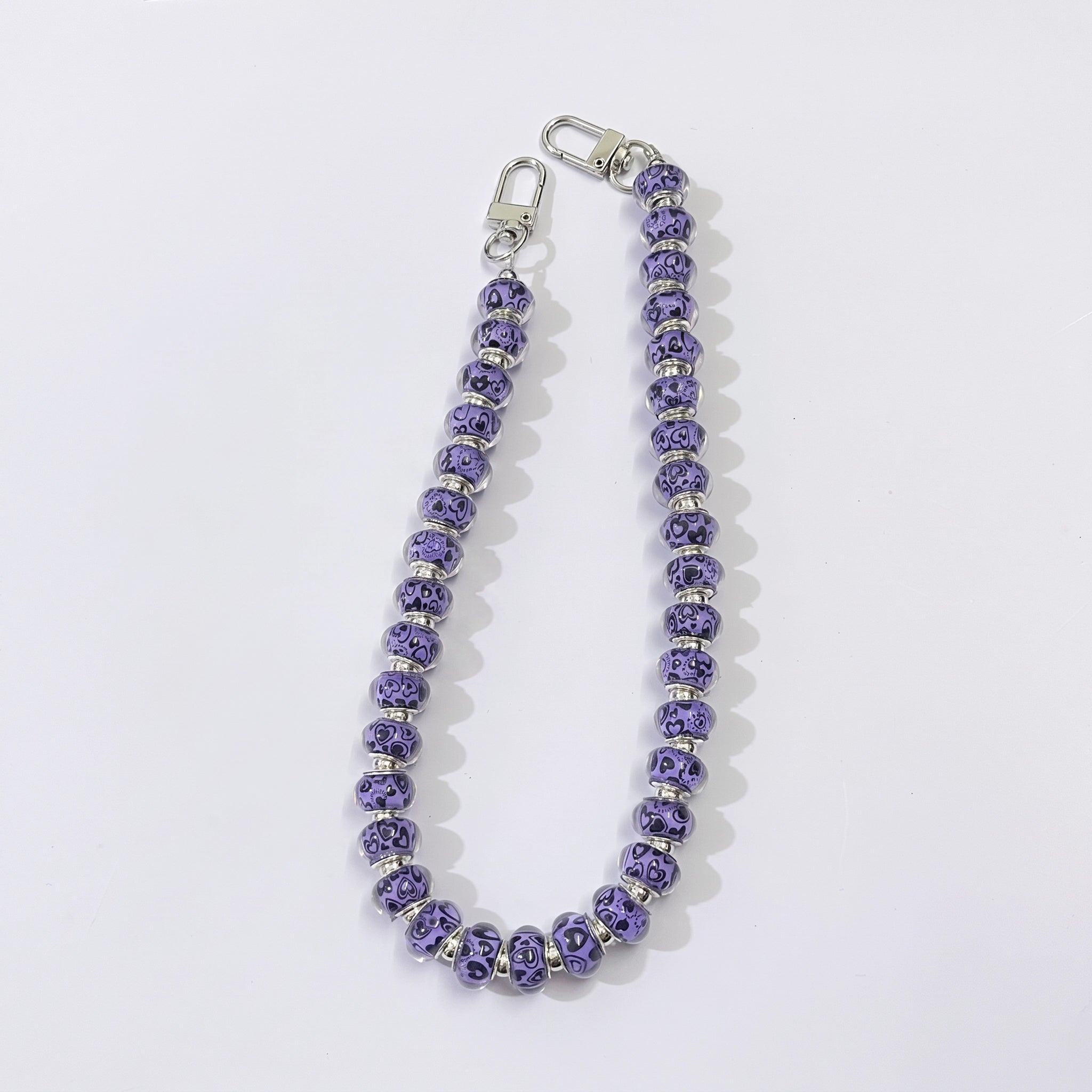 45cm Large‑Hole Heart Pattern Beaded Bag Strap
