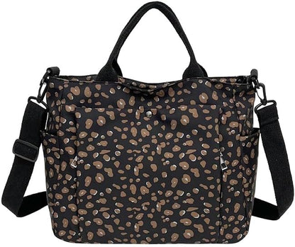 Women's Leopard Nylon Tote Bag