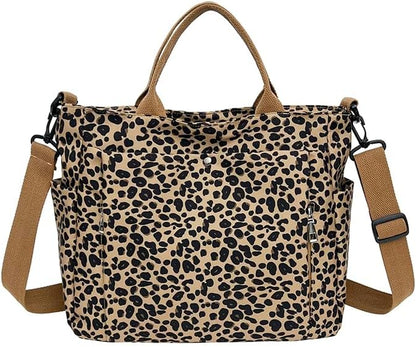 Women's Leopard Nylon Tote Bag