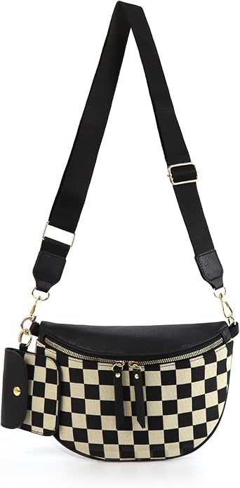 Checkered Crossbody Bag Bum Bags for Women