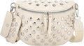 Women Rivet Faux Leather Fanny Pack Waist Bag Chest Bag Crossbody Shoulder Bag