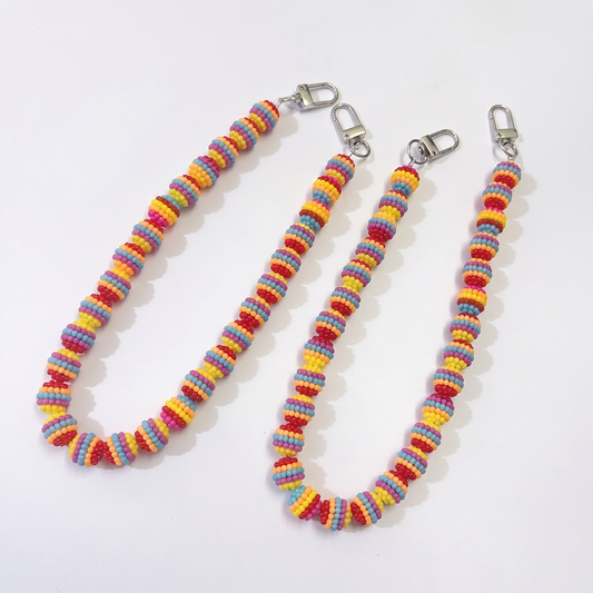45cm Rainbow Handmade Beaded Berry Ball Bag Strap