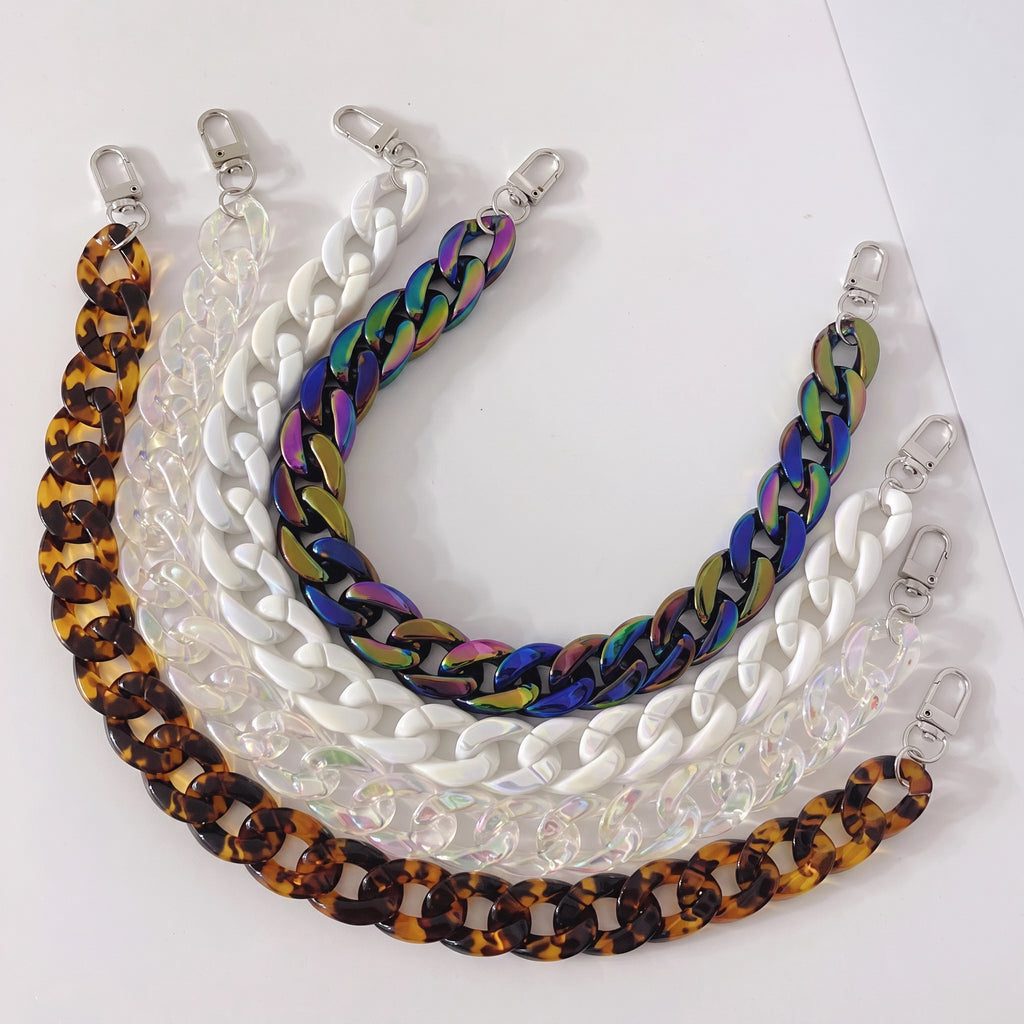 45cm Chunky Iridescent Acrylic Bag Chain Strap