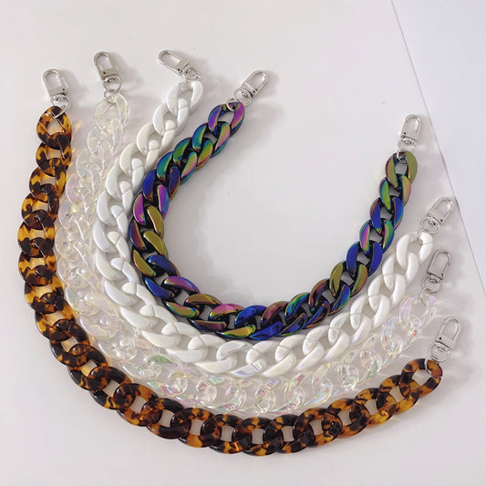 45cm Chunky Iridescent Acrylic Bag Chain Strap