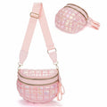 Puffer Crossbody Bum Bags for Women,Small Crossbody Bags for Women,Quilted Purse for Daily Travel,4.8L compact size,mom bag,small structured bum bag,Puffy Checkered Fanny Pack