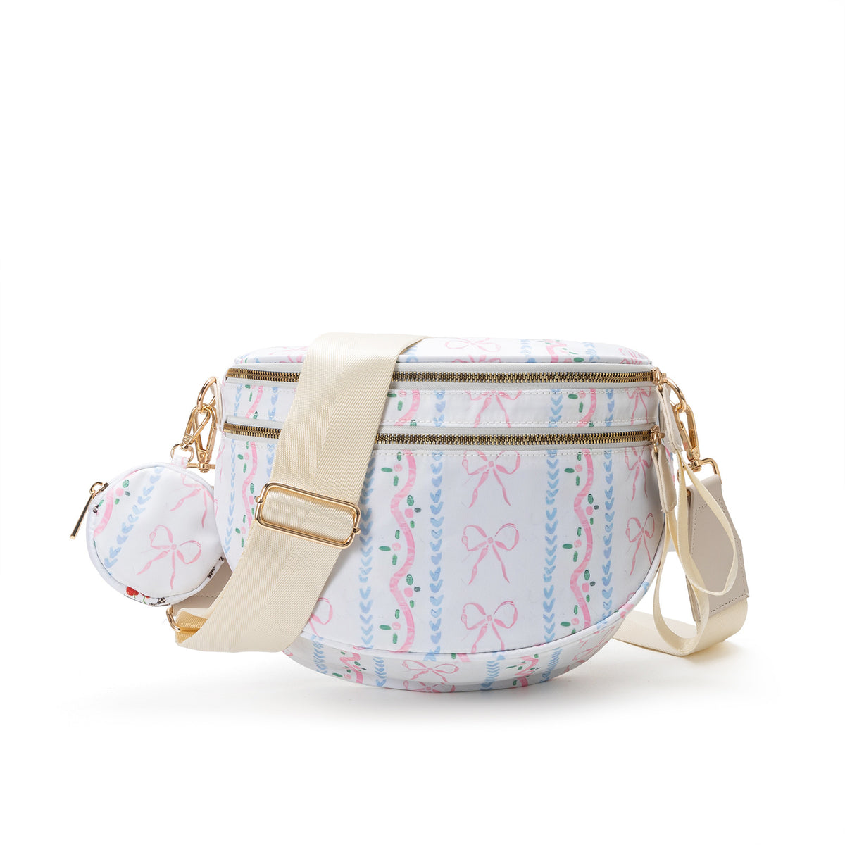 Bow Print Crossbody Bum Bag Large Capacity Belt Bag