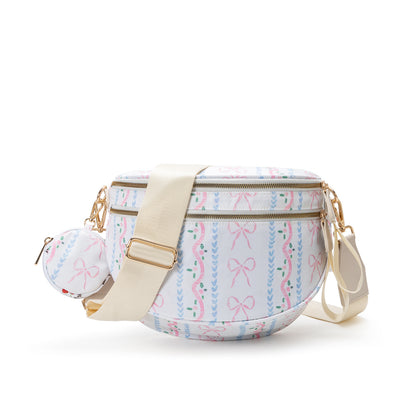 Bow Print Crossbody Bum Bag Large Capacity Belt Bag