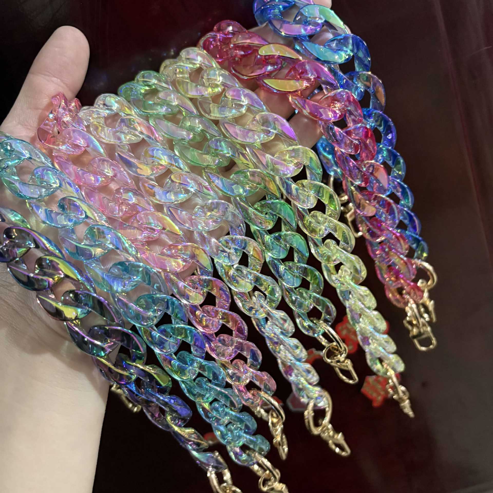 Y2K Iridescent Acrylic Chain Strap for Bags and Phones - 14.6" / 37cm - Wu Xuanyi Style