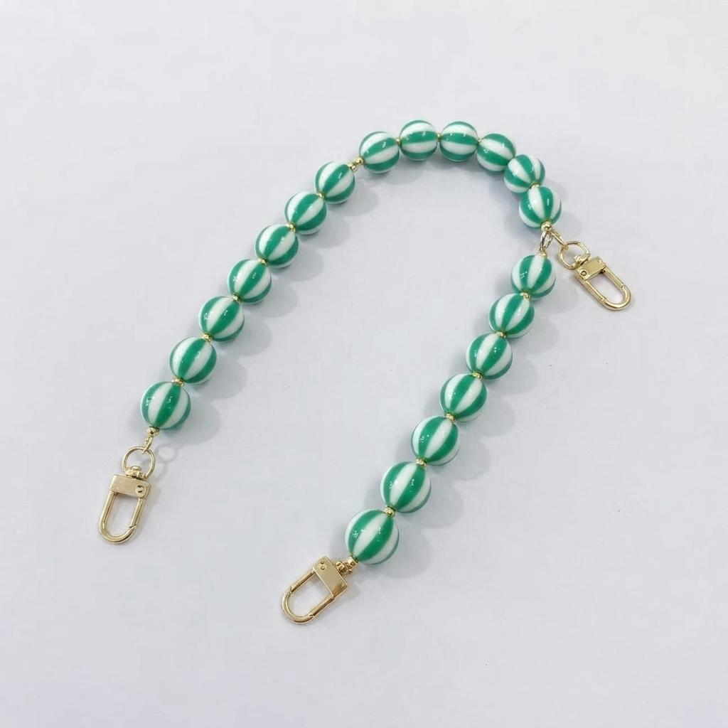 Striped Candy Color Beaded Bag Chain, 45cm / 20 Inches
