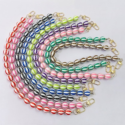 Striped Candy Color Beaded Bag Chain, 45cm / 20 Inches