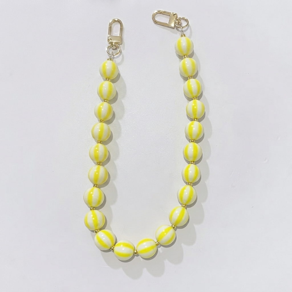 Striped Candy Color Beaded Bag Chain, 45cm / 20 Inches