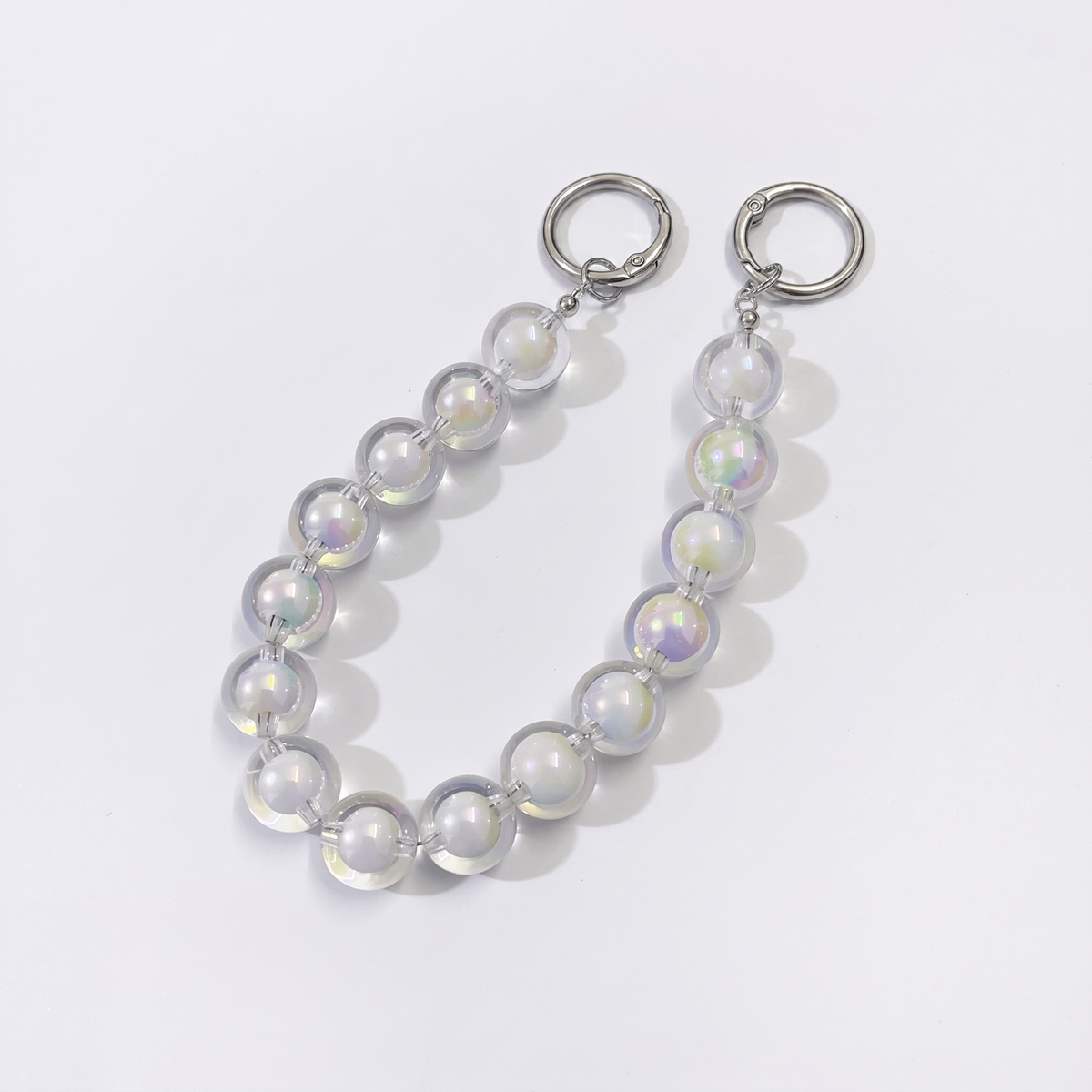 Transparent Double-Layer Round Bead Bag Chain