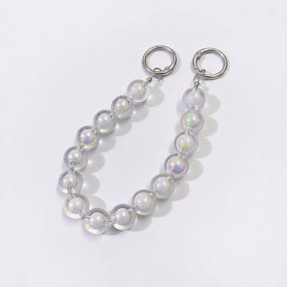 Transparent Double-Layer Round Bead Bag Chain