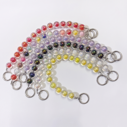 Transparent Double-Layer Round Bead Bag Chain