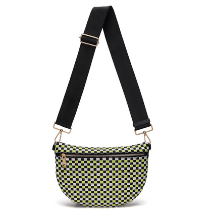 Woven Crossbody Bags For Women Checkered Bum Bag