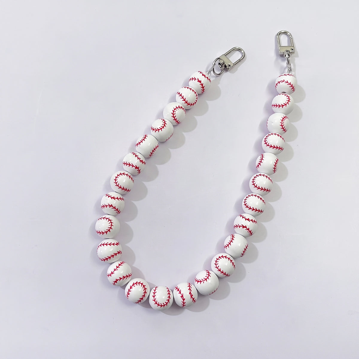 Sports Basketball Round Bead Decorative Bag Chain Strap