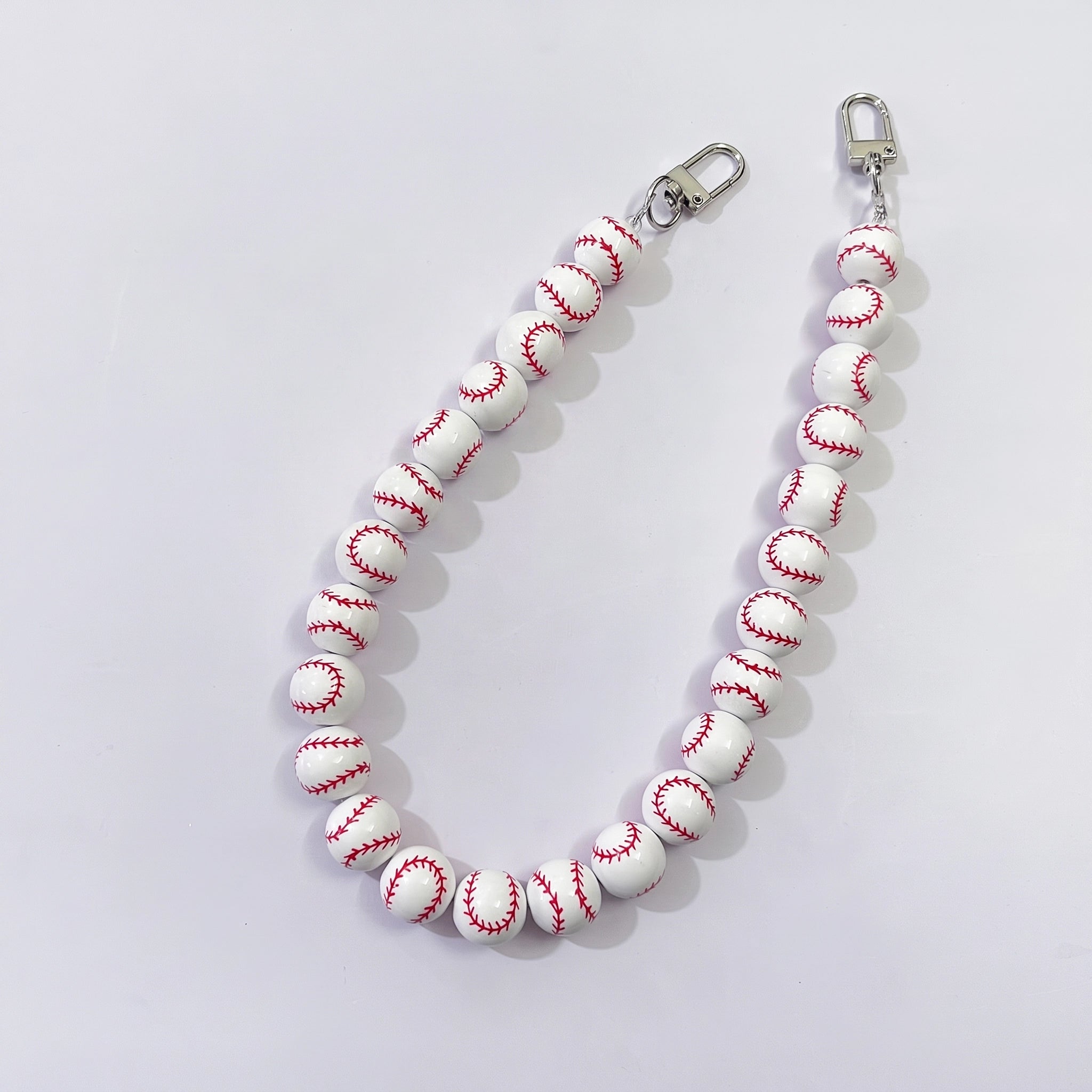 Sports Basketball Round Bead Decorative Bag Chain Strap, 20 Inches / 45cm Bag Decoration