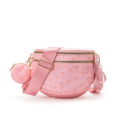 Bow Print Crossbody Bum Bag Large Capacity Belt Bag