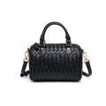 Small Woven Boston Bags for Women Top Handle Leather Purses Barrel Bag Satchel Handbags Shoulder Bag Designer Crossbody Bags