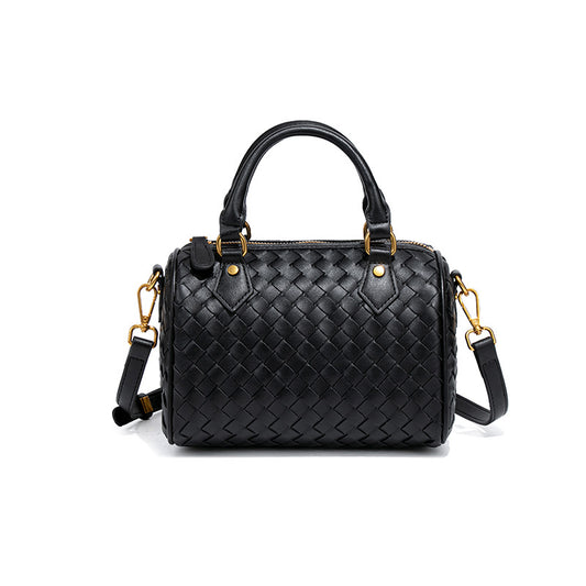 Small Woven Boston Bags for Women