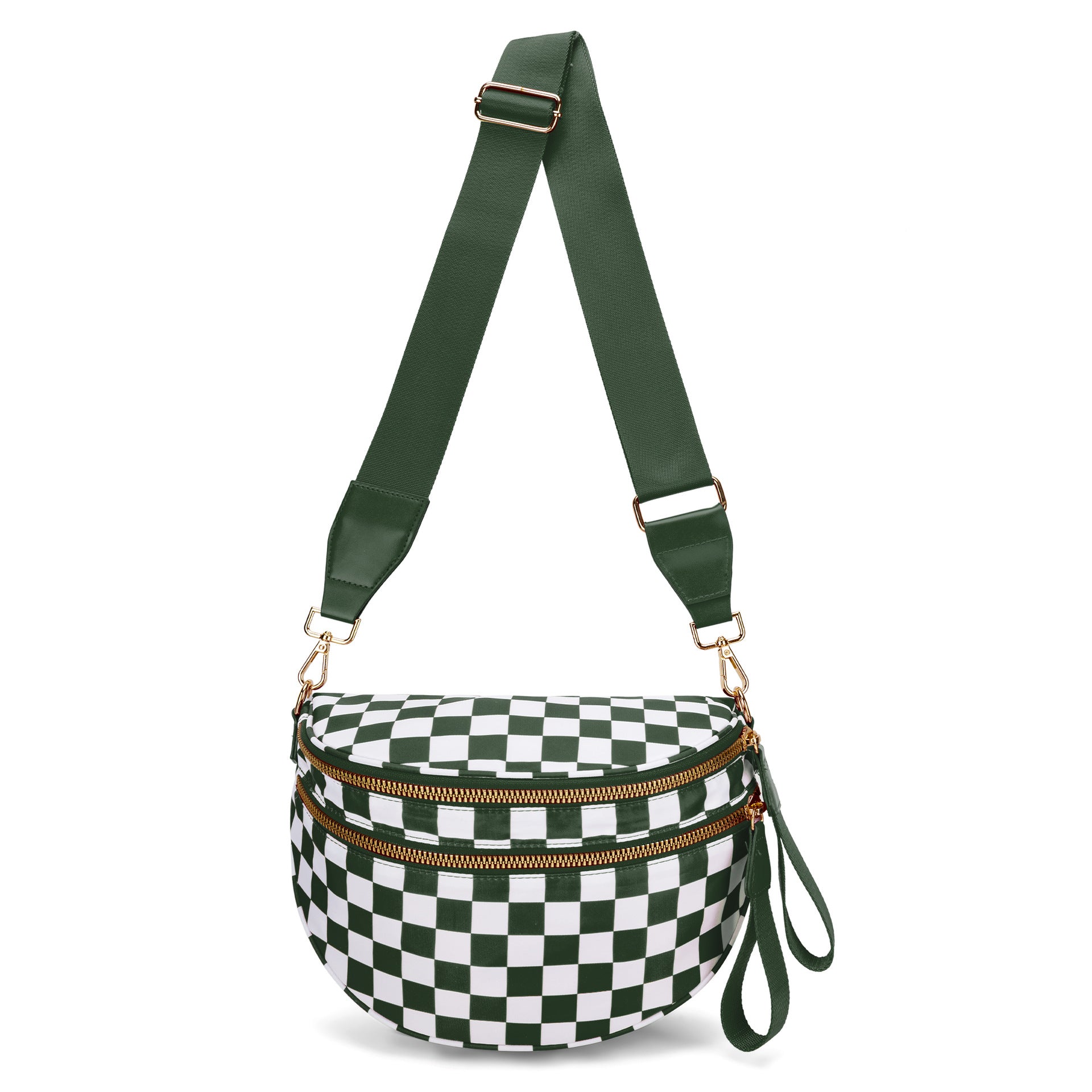 Checkered Crossbody Bum Bag Large Capacity Belt Bag for Women