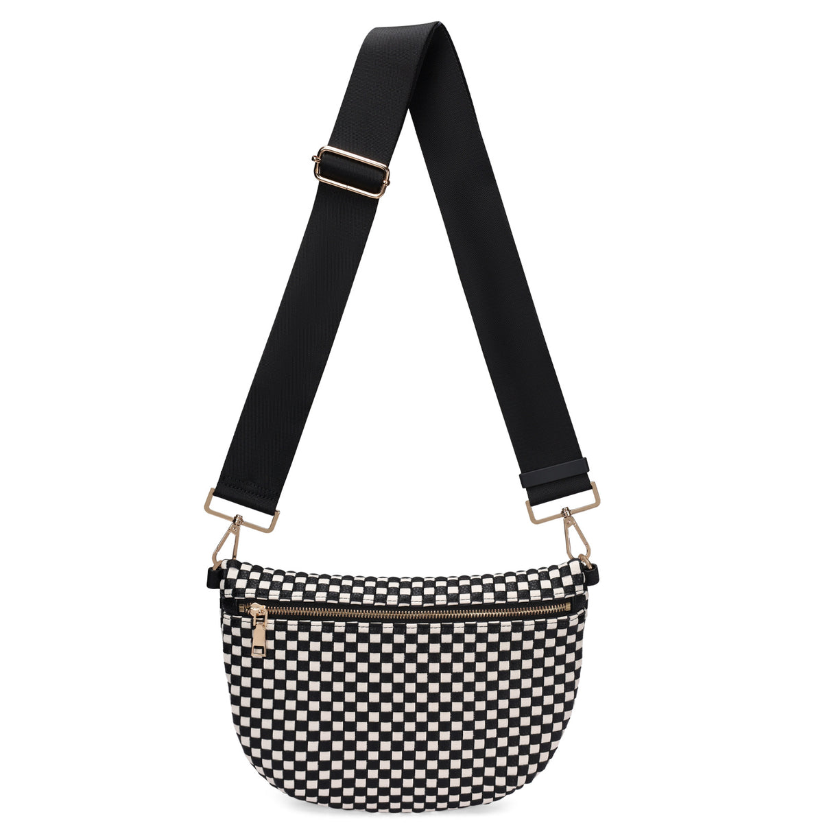 Woven Crossbody Bags For Women Checkered Bum Bag