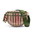 PVC Striped Crossbody Bag for Women, Lightweight Bumbag with Adjustable Strap, Waterproof Casual Belt Bag for Travel