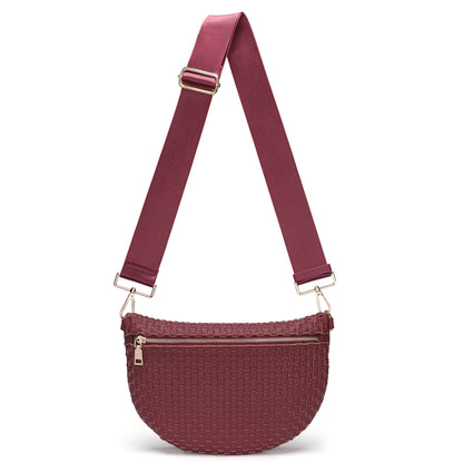 Woven Crossbody Bags For Women Checkered Bum Bag
