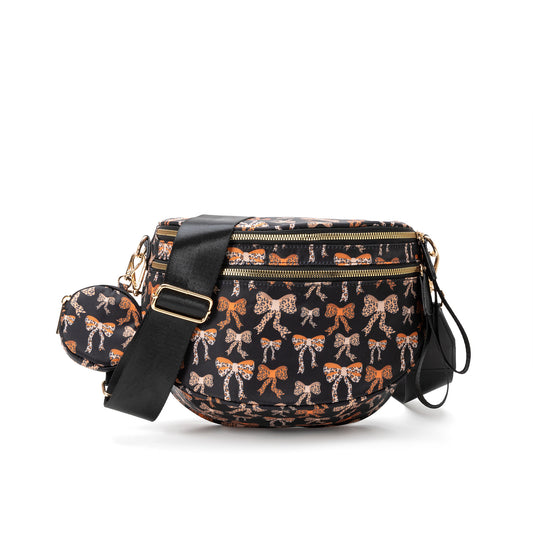 Bow Print Crossbody Bum Bag Large Capacity Belt Bag