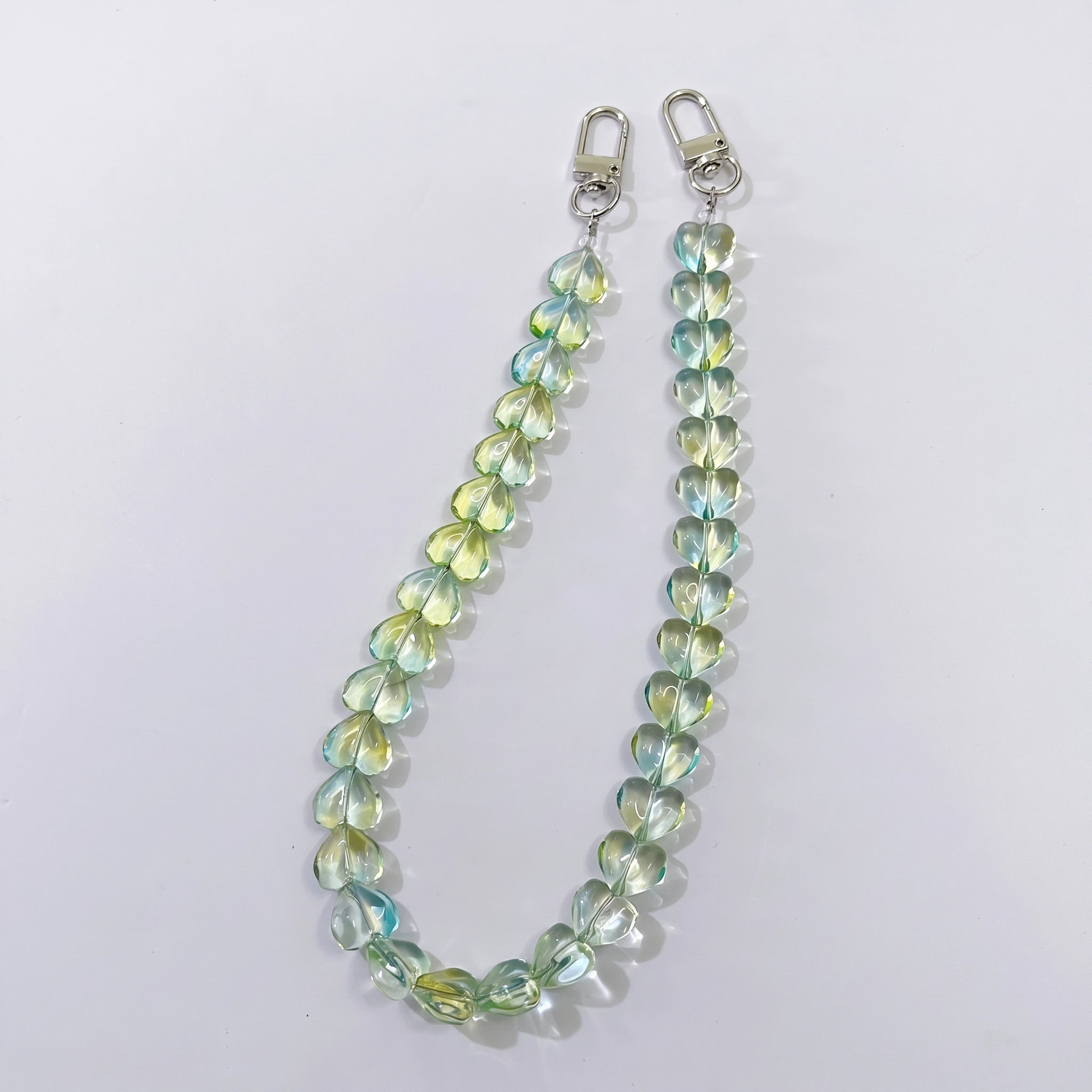 45cm (22 Inches) Clear Crystal Heart Beaded Bag Strap